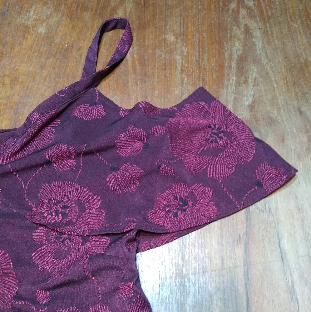 NWOT Le Chateau Size Large Purple Cold Shoulder Bodycon Dress or Tunic S… - Picture 7 of 10